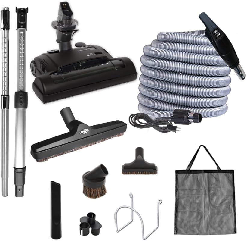 OVO Deluxe Central Vacuum Carpet Accessory Kit with 30ft Dual Voltage 