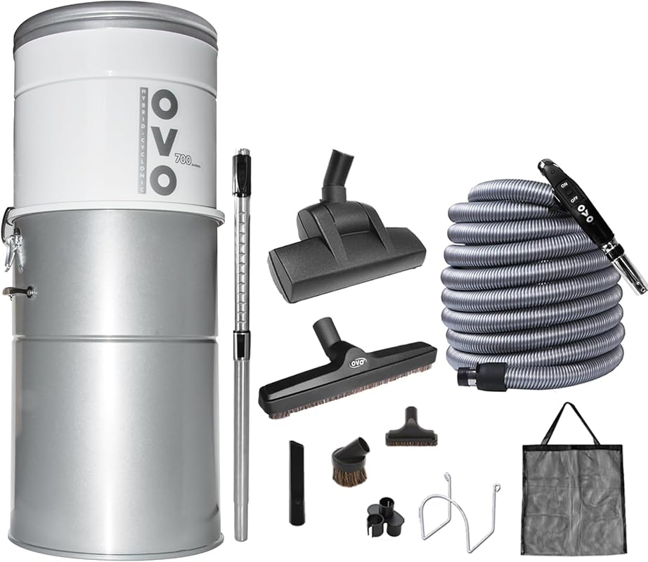 OVO 700 Airwatts Heavy Duty Central Vacuum with Hybrid Filtration, 35L