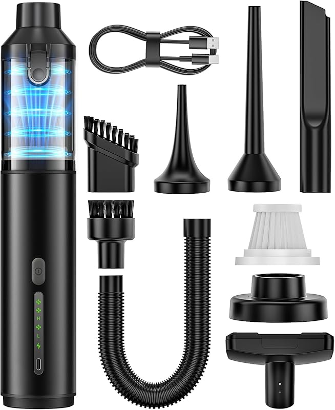 Cordless Car Vacuum with 16800Pa Suction, 4-in-1 Blowing & Inflating,