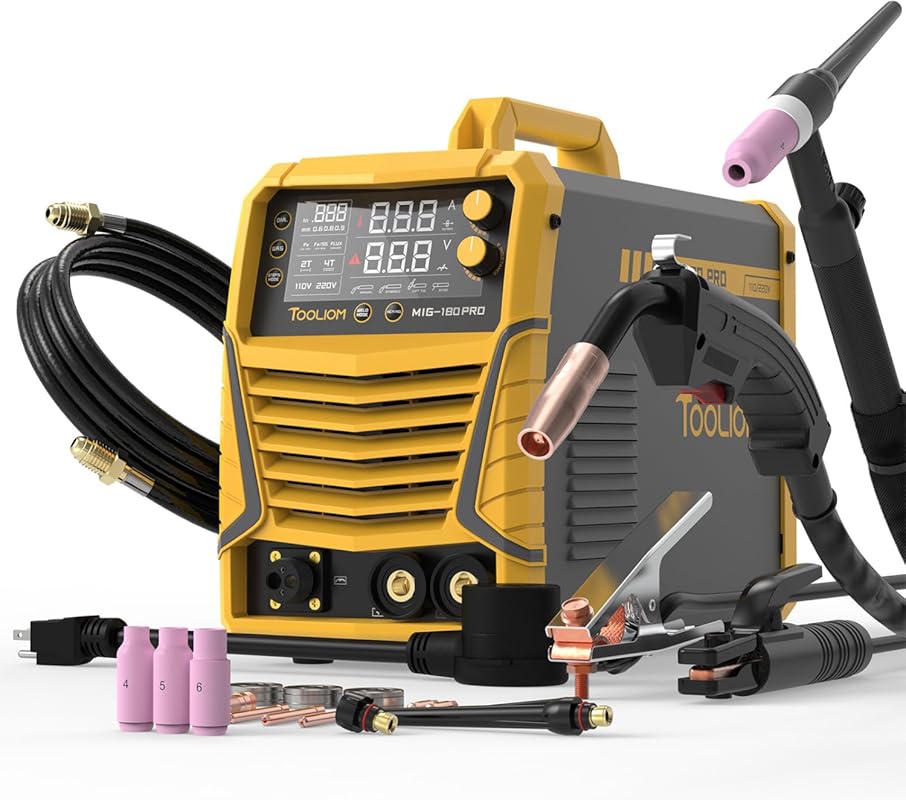TOOLIOM 4-in-1 180A MIG Welder with Gas MIG, Flux Core, Lift TIG, and 