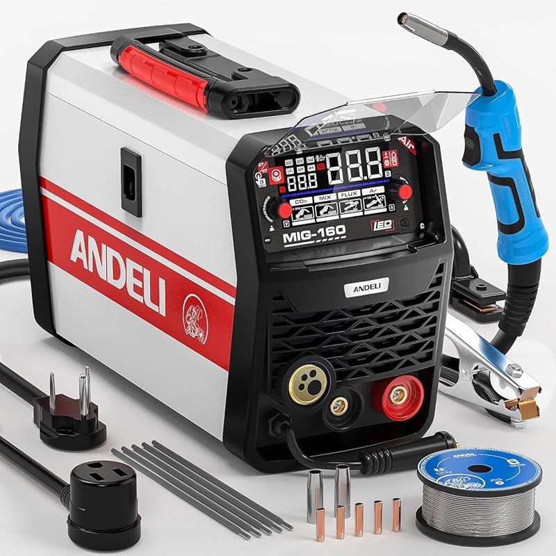 ANDELI 160A 4-in-1 Multiprocess MIG Welder with 110V/220V Dual Voltage