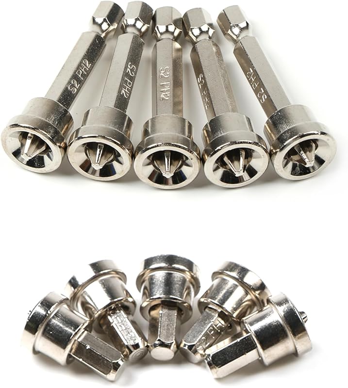 10pcs Magnetic Drywall Screwdriver Bits Set, PH2 Hexagonal Handle, 25m