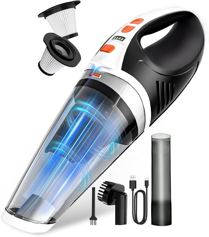 BRL Handheld Cordless Vacuum: 12000PA Suction, 2 Modes, Dry/Wet, Porta