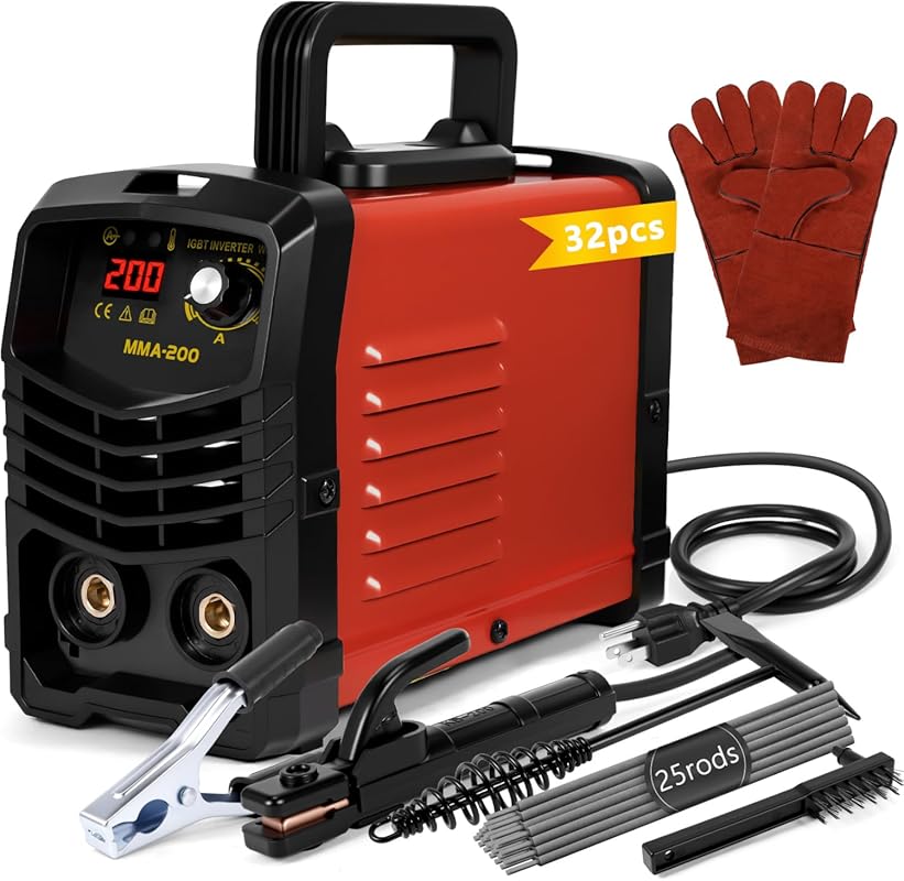 200A Portable Stick Welder: IGBT Inverter, 25 Rods, Hot Start & Anti-S