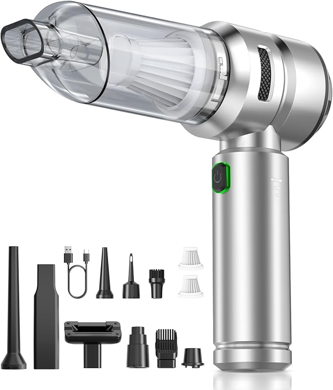 Cordless Car Vacuum with 24000Pa Suction, 3 Modes, Type-C Charging, Ha