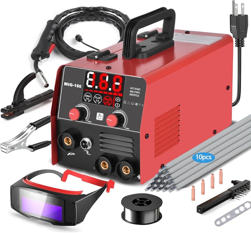 160Amp 3-in-1 Welder with Flux Core, Lift TIG, and Stick Welding, Incl