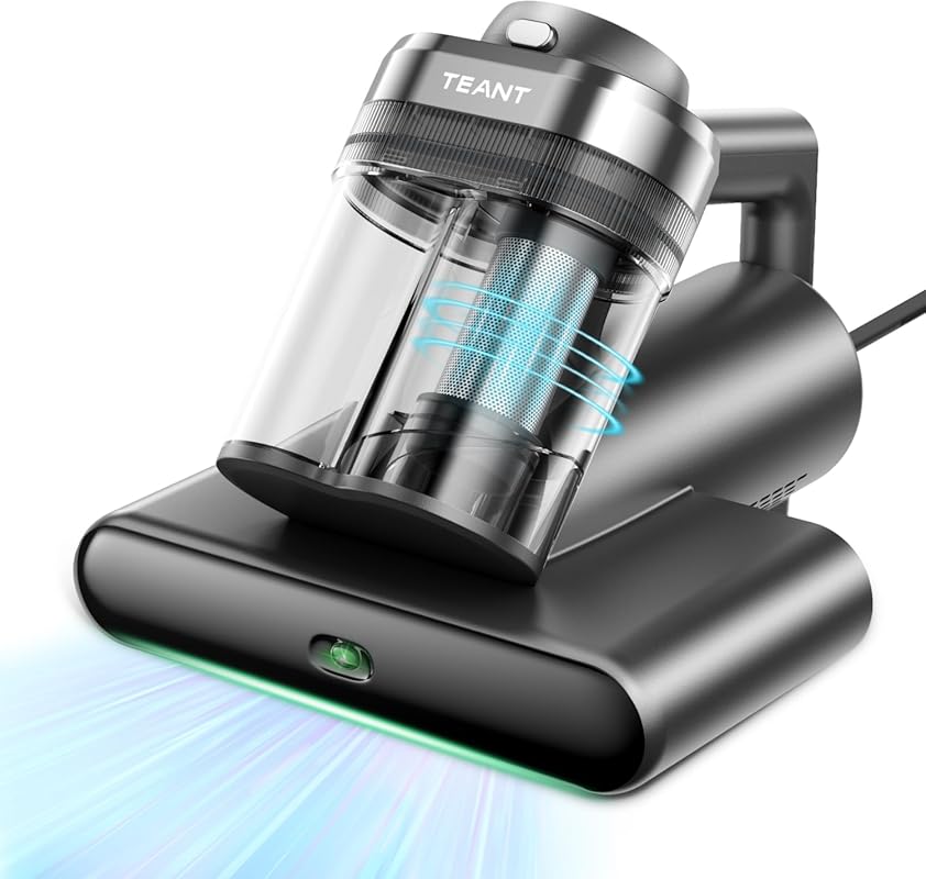 Powerful 2-Speed Mattress Vacuum with UV-C Light, Dust Detection, HEPA