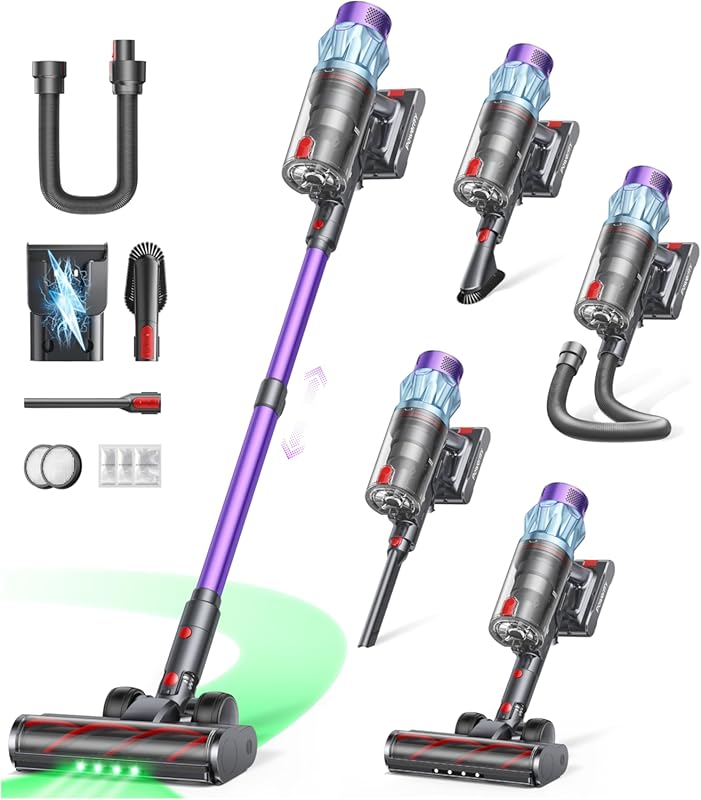 Self-Standing Cordless Vacuum with 70-Minute Runtime, Auto Mode, and 3