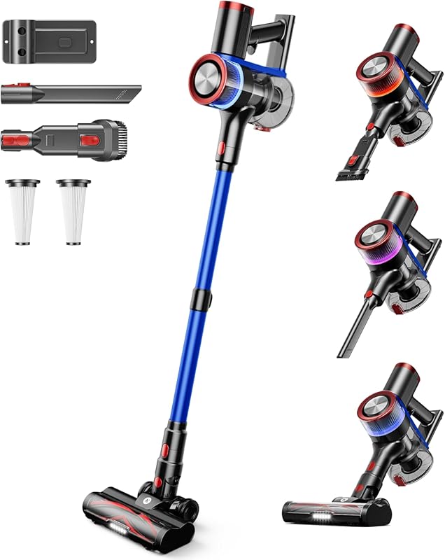 NADALY 550W 45Kpa Cordless Vacuum: 65-Minute Battery, LED Display, Ant