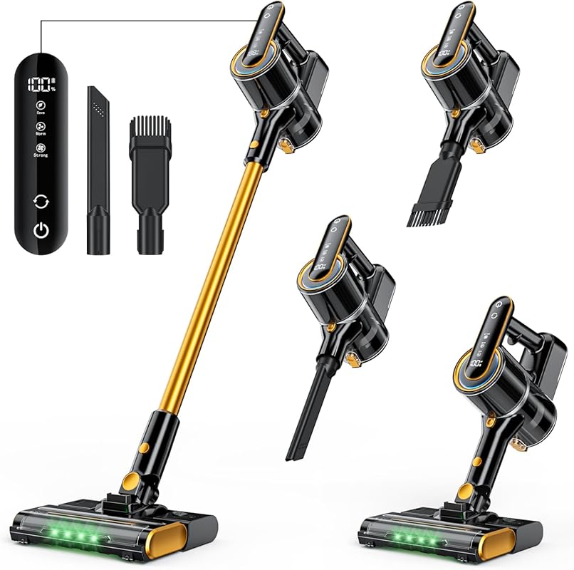 Cordless Stick Vacuum Mop 600W 50000PA 60 Min Runtime LED Screen for P
