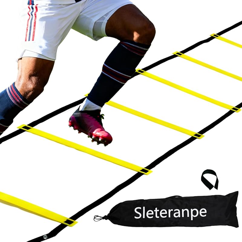 20ft Soccer Agility Ladder with Carry Bag – Adjustable Rungs for Speed
