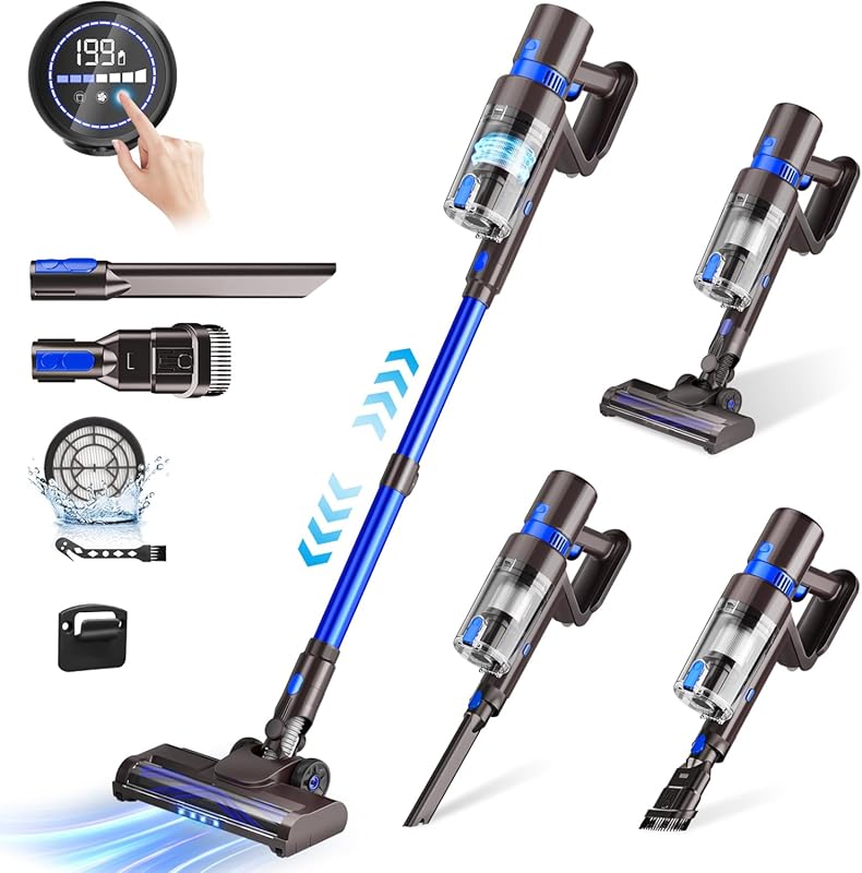 550W/45KPA Cordless Stick Vacuum, 50 Min Runtime, Self-Standing, Touch
