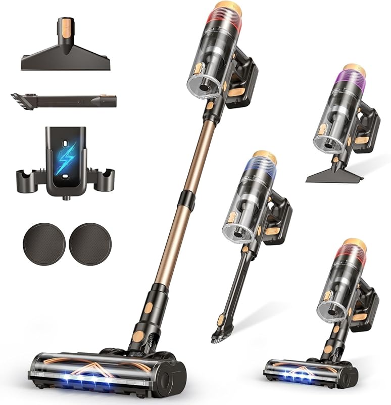580W 48KPA Stick Vacuum: 70Min Runtime, Self-Standing, Touch Screen, W