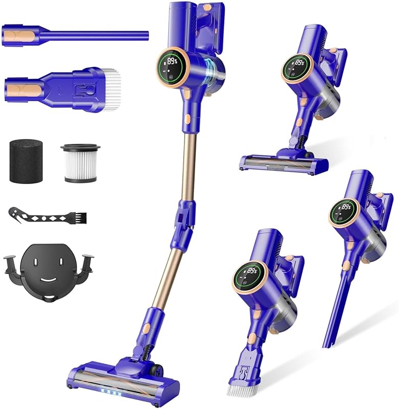8-in-1 Cordless Bendable Wand Vacuum with LED Touch Screen, Lightweigh