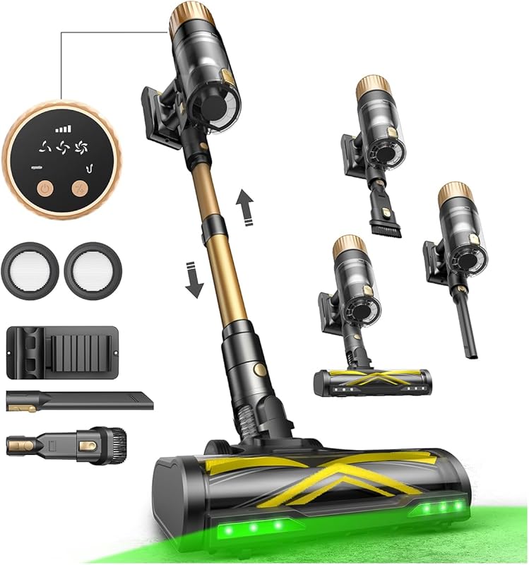 Ultenic Cordless Vacuum: 600W 60KPA, 65-Minute Runtime, Touch Screen,
