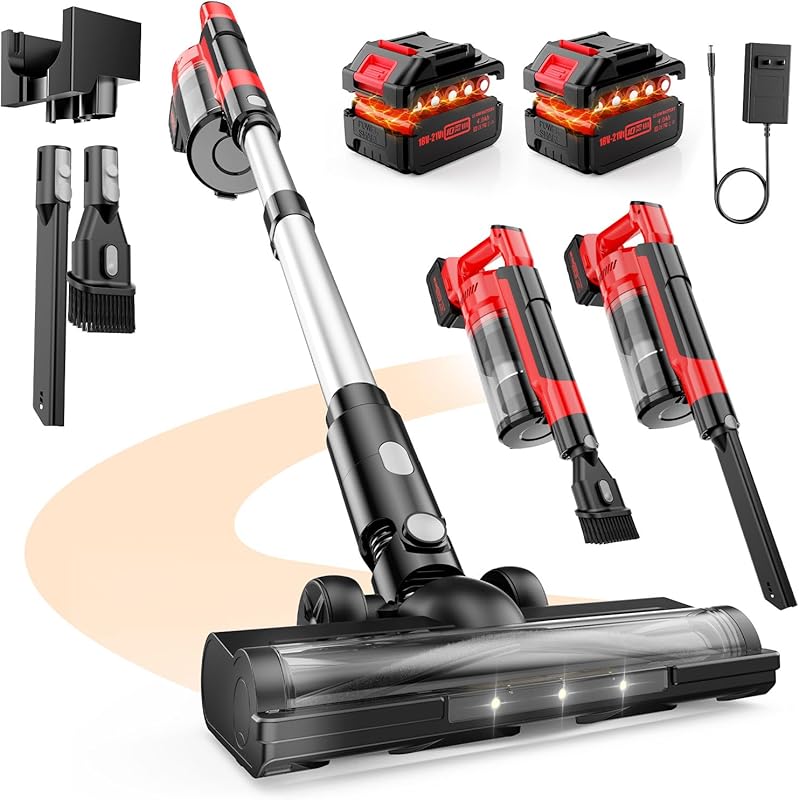 Lightweight Cordless Pet Vacuum with Anti-Tangle Brush for Hardwood Fl