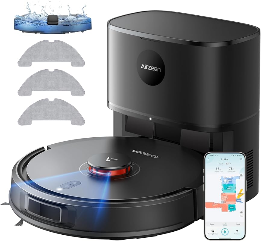 Self-Emptying Robot Vacuum and Mop: 6000Pa Suction, Laser Navigation w