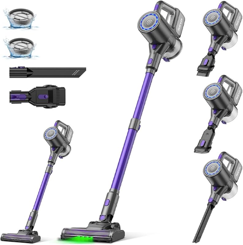 U8 Cordless Stick Vacuum: 40KPA Suction, 35-Minute Runtime, LED Light,