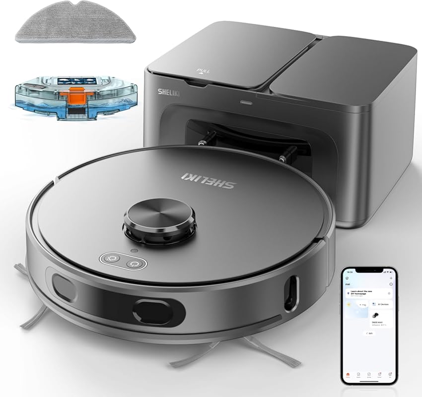 Robot vacuum and mop with 70-day self-empty base, LiDAR navigation, st