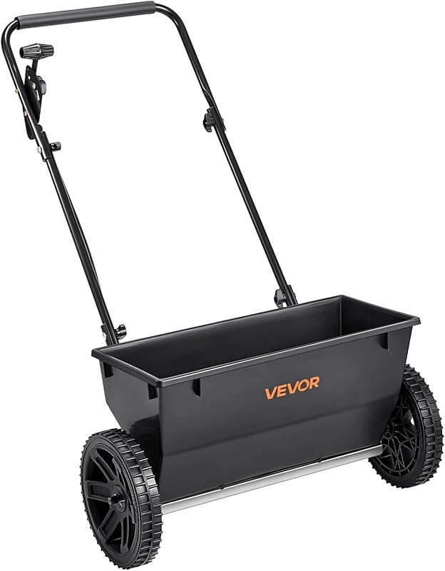 VEVOR Broadcast Spreader, 50LBS Capacity, Drop Spreader with Hopper Gr