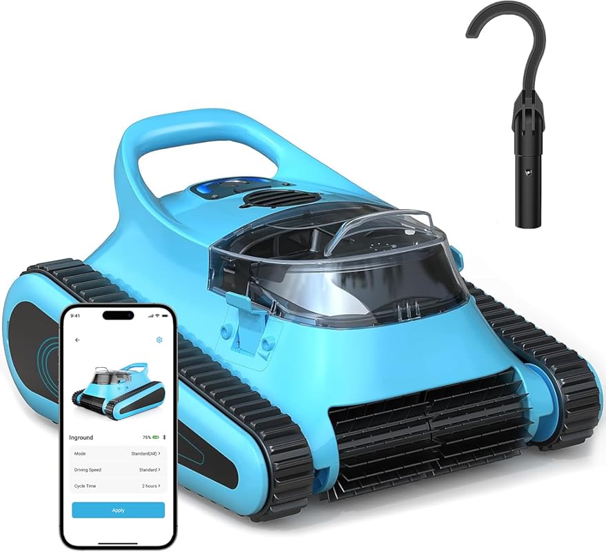 Cordless Robotic Pool Vacuum with Wall-Climbing, Smart Navigation, and