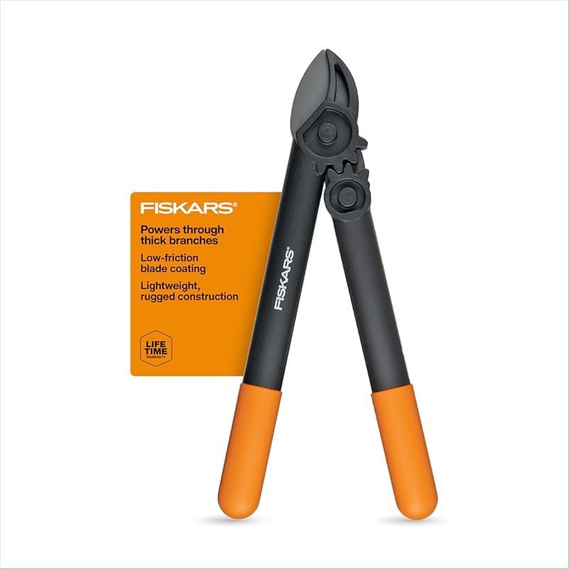 Fiskars 15-Inch PowerGear Loppers: Sharp Steel Blade Cuts Branches up