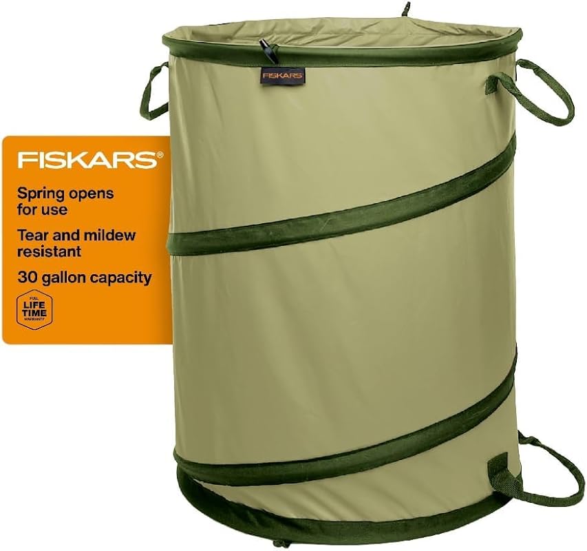 Fiskars Kangaroo 30 Gallon Vinyl-Coated Collapsible Garden Bag - Tear