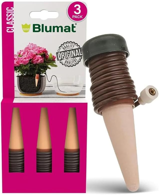 Blumat Classic Self-Watering Stakes - 3 Pack, Prevents Over/Underwater