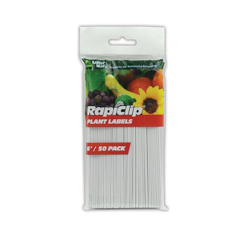 Luster Leaf Rapiclip 6-Inch Garden Plant Labels, 50 Pack Reusable Iden