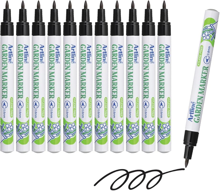 Artline EK-780 Black Garden Markers with 0.8 mm Writing Width, 12-Pack