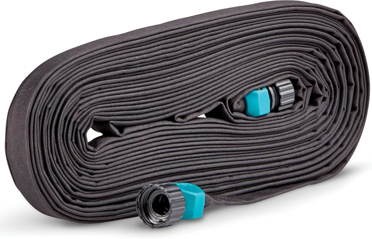 Gilmour 25FT Black Flat Weeper Soaker Hose for Garden Beds, Flexible D