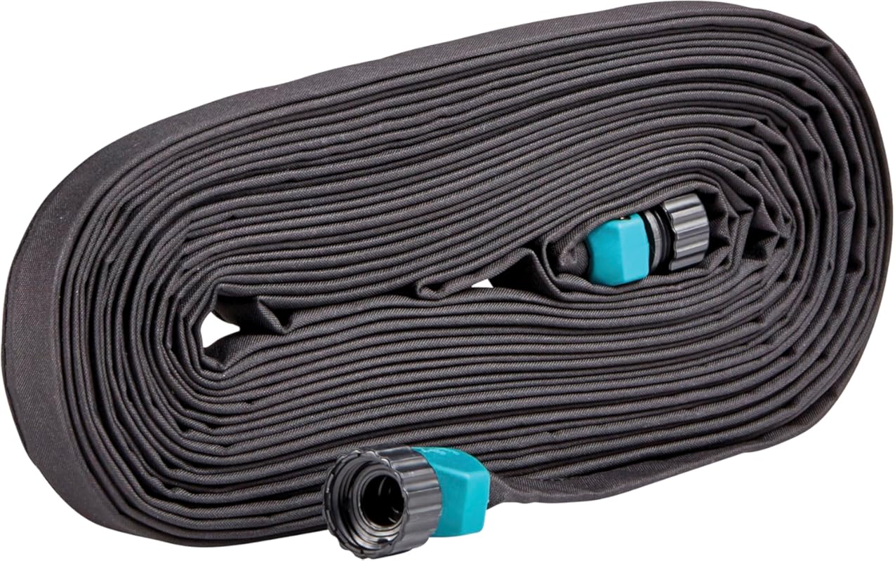 Gilmour 50FT Black Flat Weeper Soaker Hose for Garden Beds, Flexible D