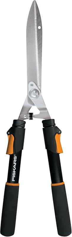 Fiskars Power-Lever Extendable Hedge Shears: Serrated Steel Blades, 25