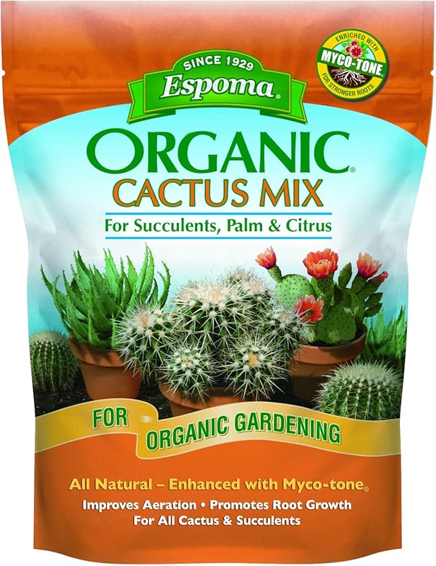 Espoma Organic Cactus Potting Soil Mix for cactus, succulent, palm, ci