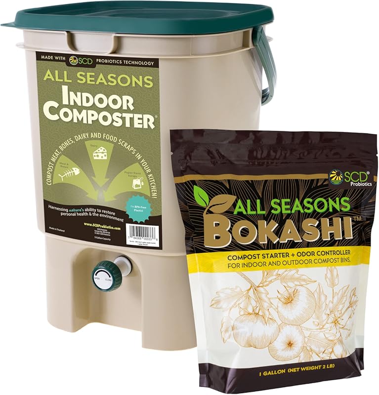 SCD Probiotics All Seasons 5 Gallon Indoor Composter Starter Kit with