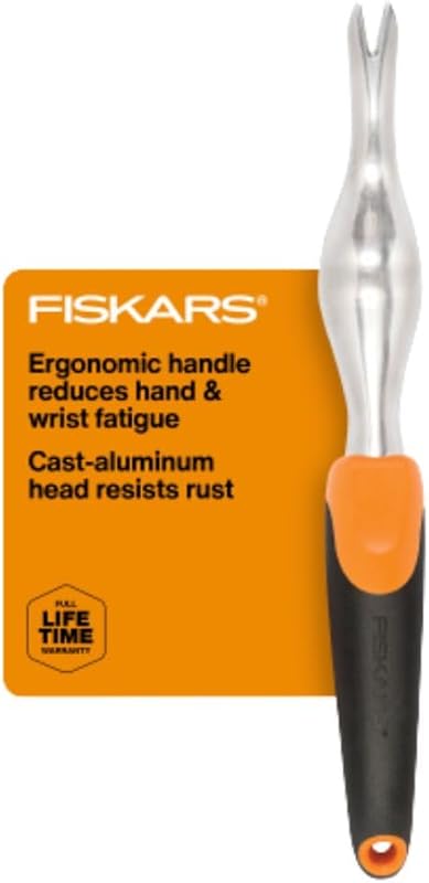 Fiskars Ergo Weeder Tool: Ergonomic Heavy Duty Hand Tool with Hanging 