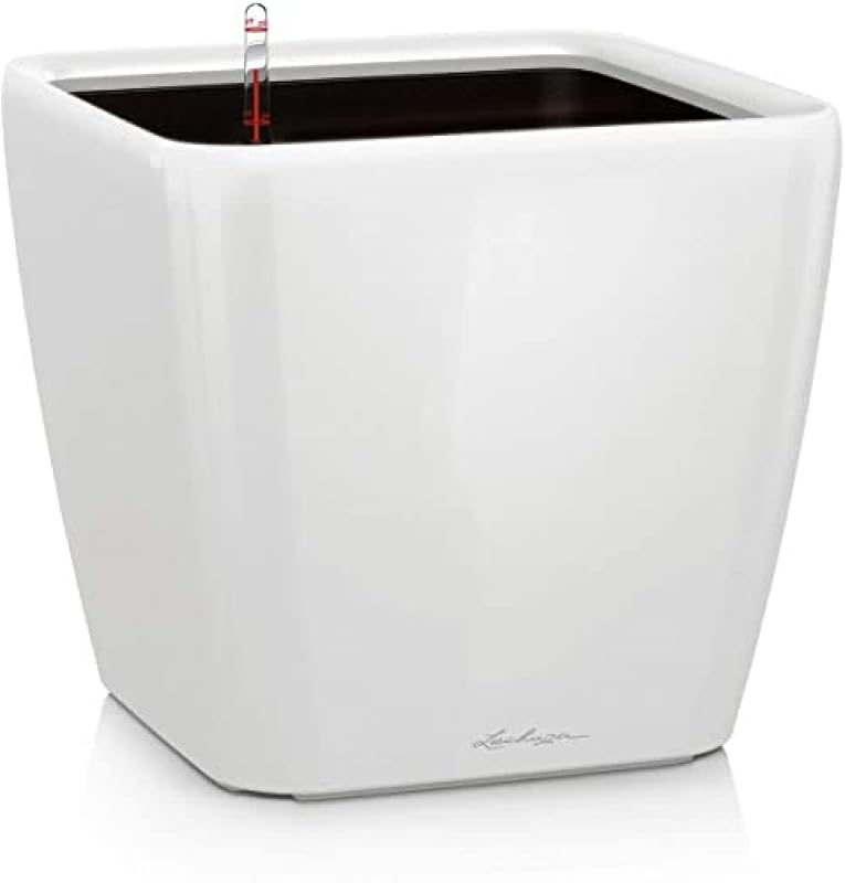 Lechuza Quadro LS 50 Self-Watering Square Planter - Cream White High G