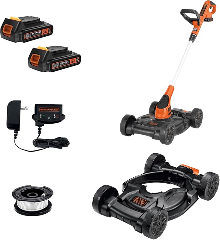 BLACK+DECKER 3-in-1 Combo: Cordless Lawn Mower, String Trimmer & Edger