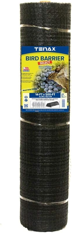 TENAX Ornex LM Bird Netting 14' x 500' Black, Heavy-Duty Large Coverag