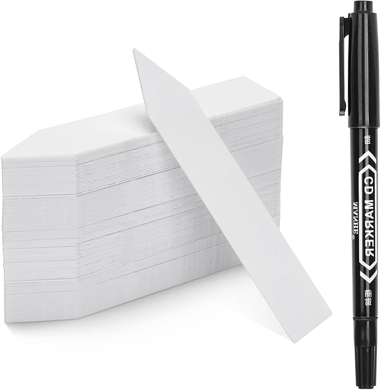 KINGLAKE 100-Pack 4-Inch White Plastic Plant Garden Labels, Pot Marker