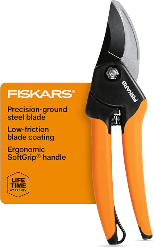 Fiskars Bypass Pruning Shears: 5/8-Inch Cut Capacity, SoftGrip Hand Pr
