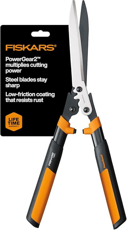 Fiskars 23-Inch Hedge Shears with PowerGear2 Technology for Reduced Ef