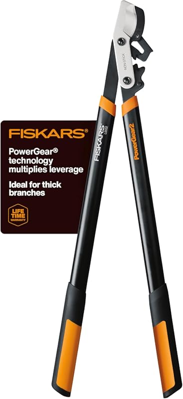 Fiskars 32-Inch PowerGear2 Loppers: Sharp Steel Blade Cuts 2-Inch Bran