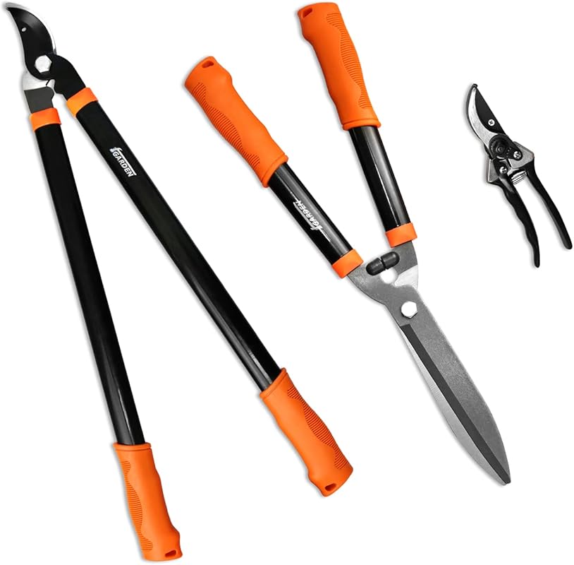 iGarden 3-Piece Garden Tool Set with Lopper, Hedge Shears, Pruner Shea