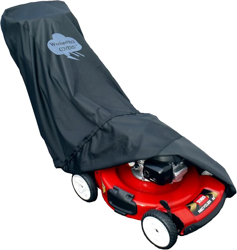 Heavy Duty Waterproof Lawn Mower Cover with UV Protection, Secure Draw