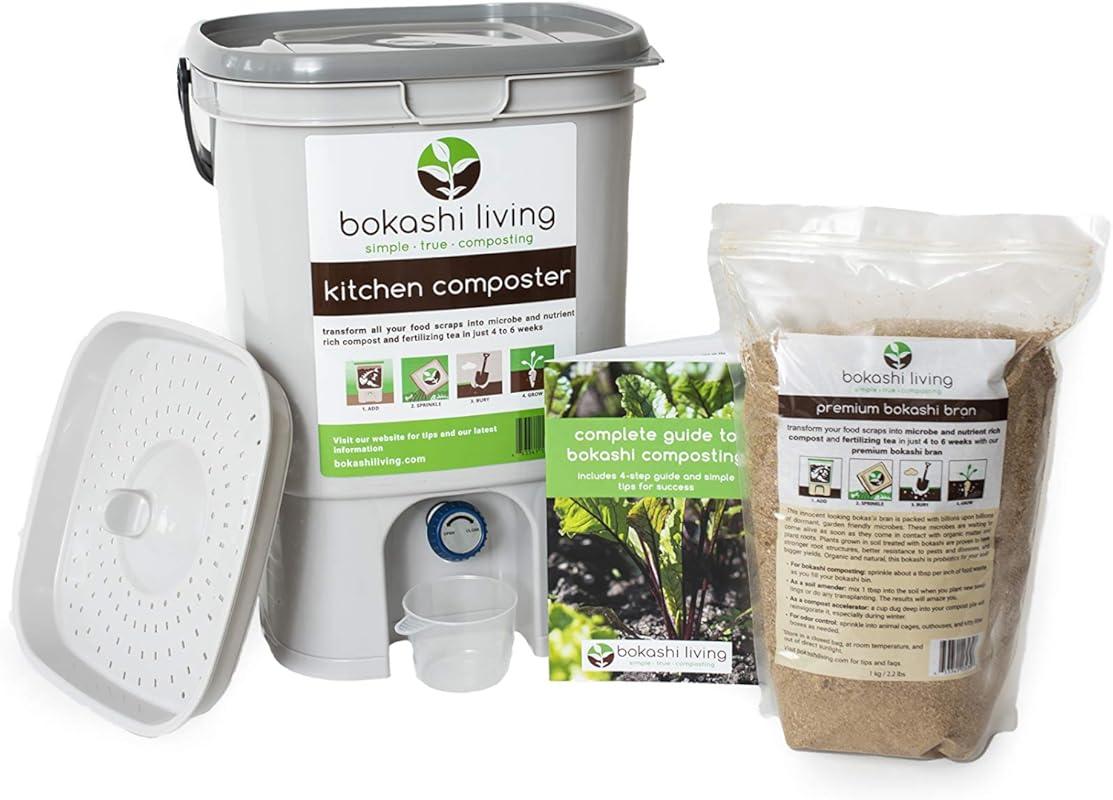 Premium Bokashi Composting Starter Kit Includes 1 Bokashi Bin 2.2 lbs