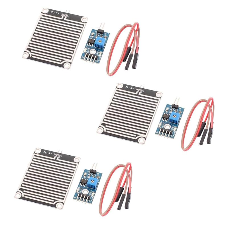 HiLetgo 3pcs LM393 Rain Drops Sensor Module - Weather Moisture Monitor
