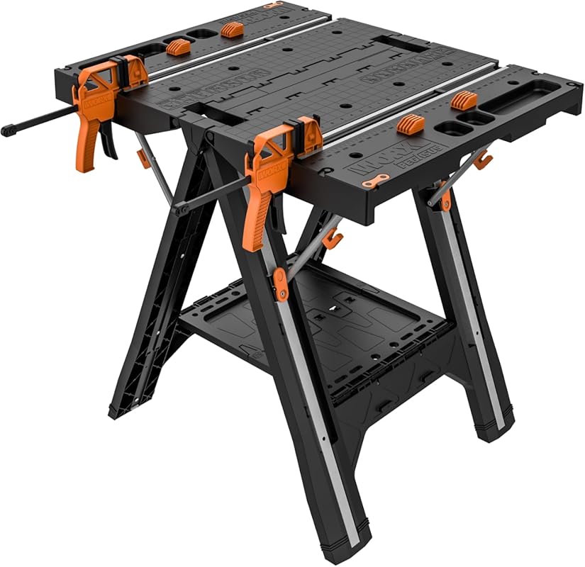 Worx Pegasus 2-in-1 Folding Workbench/Sawhorse, Easy Setup, 31