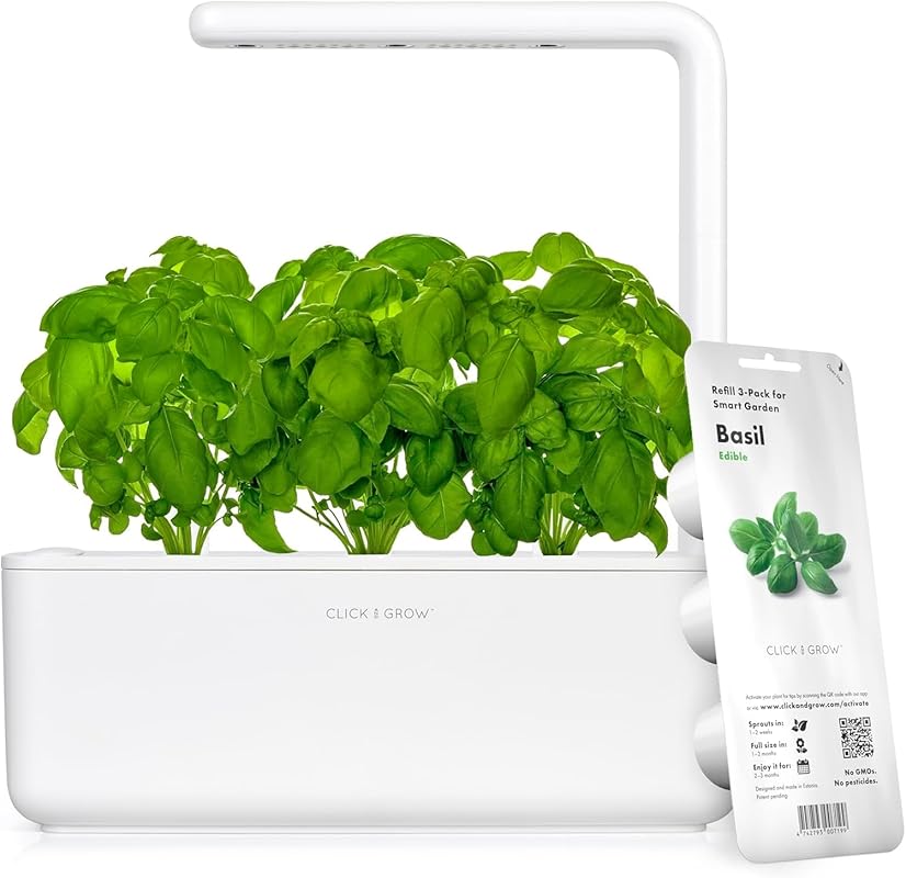 Click & Grow Smart Herb Garden with Grow Light, Easier Than Hydroponic
