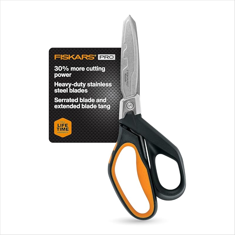 Fiskars Pro PowerArc Shop Shears: Heavy Duty Stainless Steel Scissors